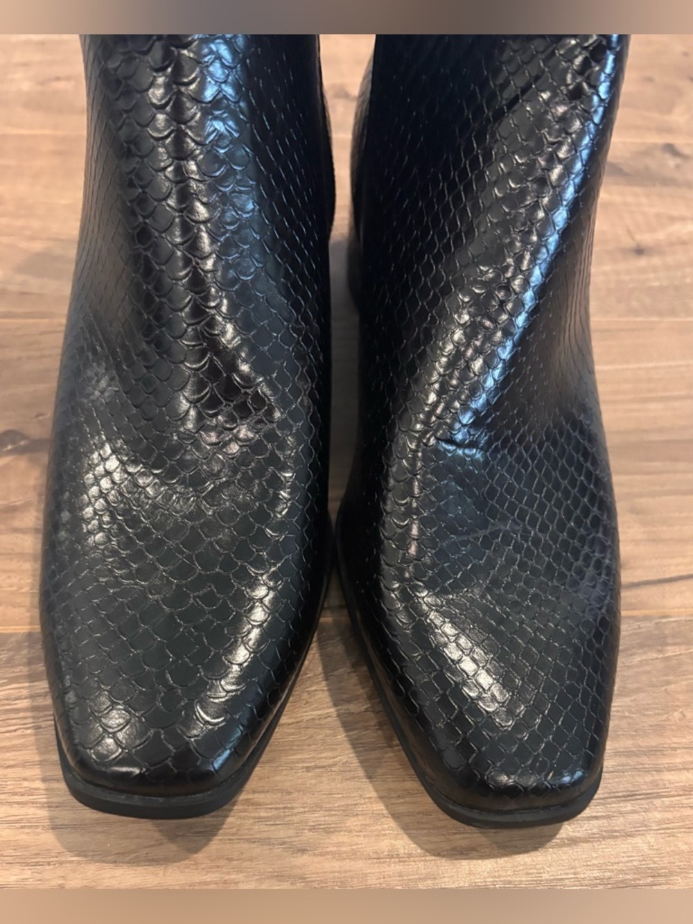 A New Day Delilah Black Snake Booties – Size 6 | NWOT | Side Zip - Picture 2 of 3